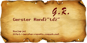 Gerster Renátó névjegykártya